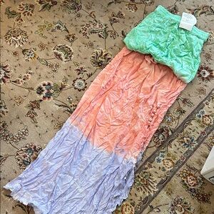 Tiare Hawaii Strapless Sundress Ombre Green, Pink and Lavender- OSFM